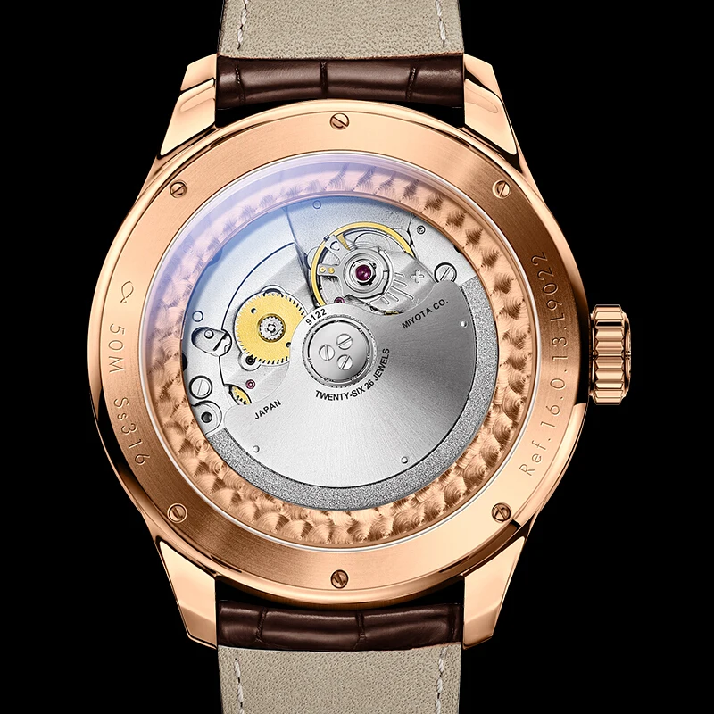 Швейцарские часы LOBINNI для мужчин японские автоматические механические MIYOTA 9122 с