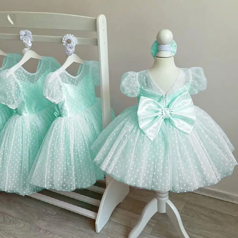 Платье в горошек для маленьких девочек детское платье на Рождество вечернее