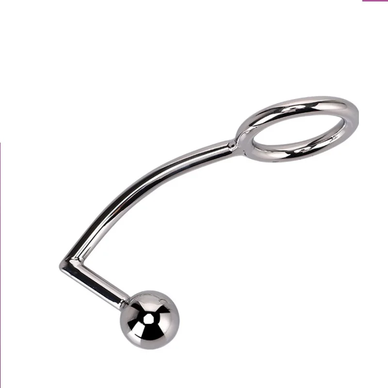 40mm 45mm 50mm for choose Anal plug Ball on Angled butt hook with penis ring fetish cock chastity Stainless Steel adult sex toys | Красота и