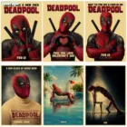 Дэдпул супергероев Marvel классический обложка фильма крафт Бумага плакат ретро Стиль Семья стены Гостиная, ручной стержень, для кафе, для стены Стикеры A207
