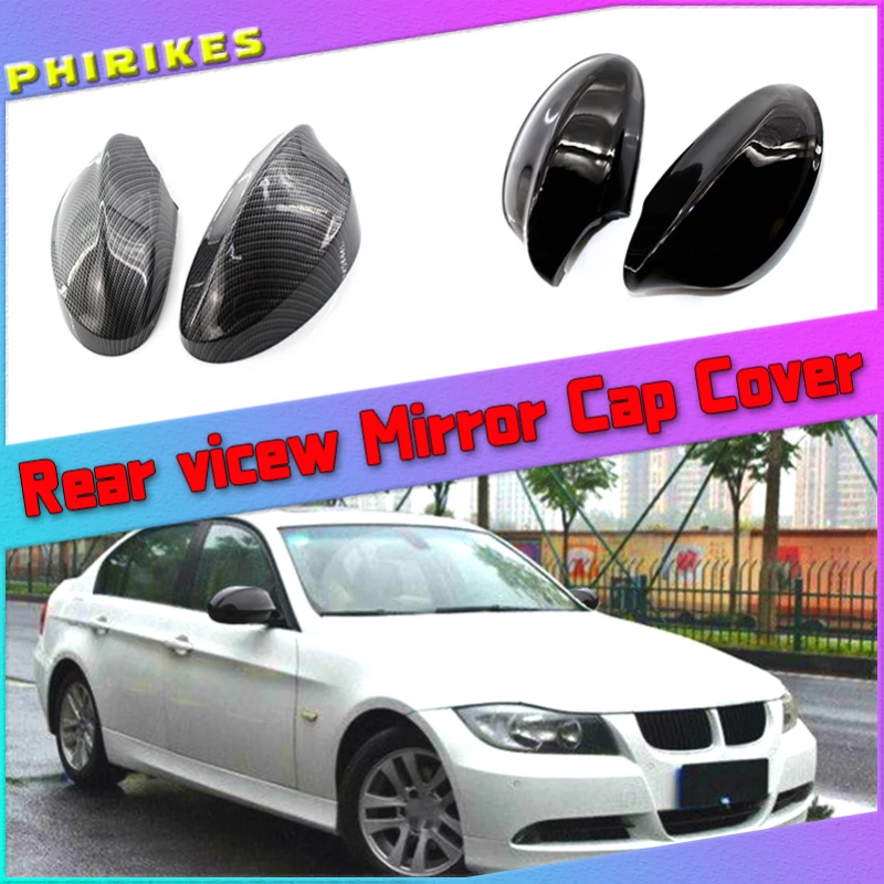 

Car Side Wing Replacement Mirror Cover Rear-View Caps For BMW 1 3 Series E81 E82 E87 E88 E90 E91 E92 E93 Carbon and AN Black