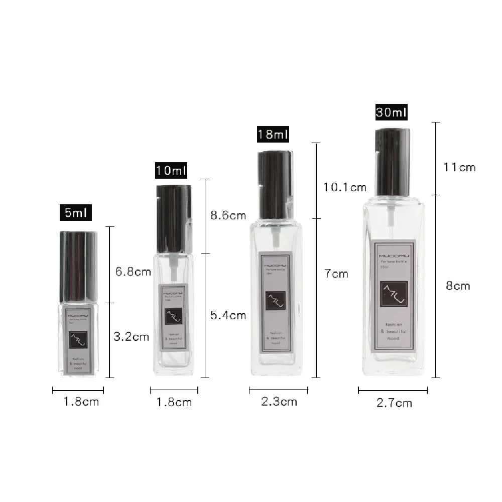 Нижние заполненные мини флаконы распылители для духов стеклянная оболочка