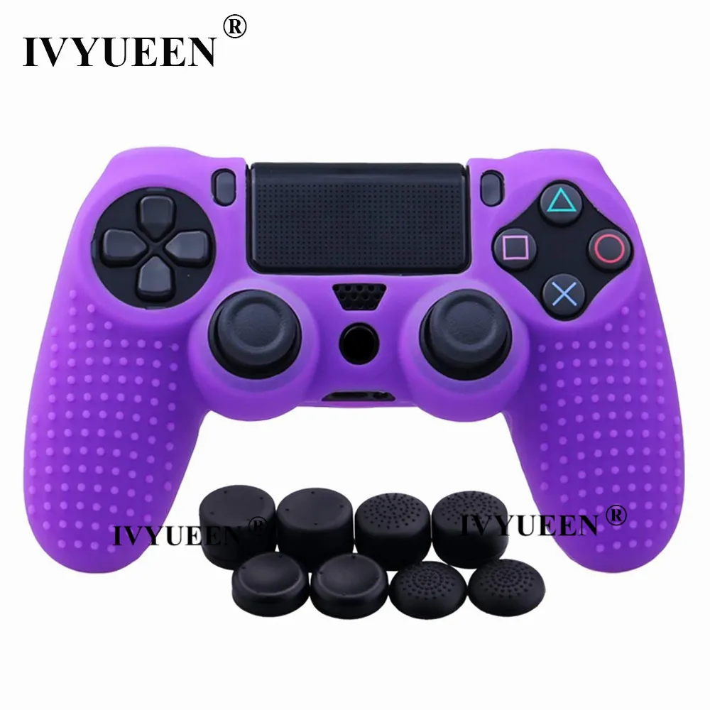 IVYUEEN 9 в 1 для Dualshock 4 PS4 Slim Pro контроллер Шипованная Кожа Премиум Защитный Противоскользящий Мягкий силиконовый чехол-накладка
