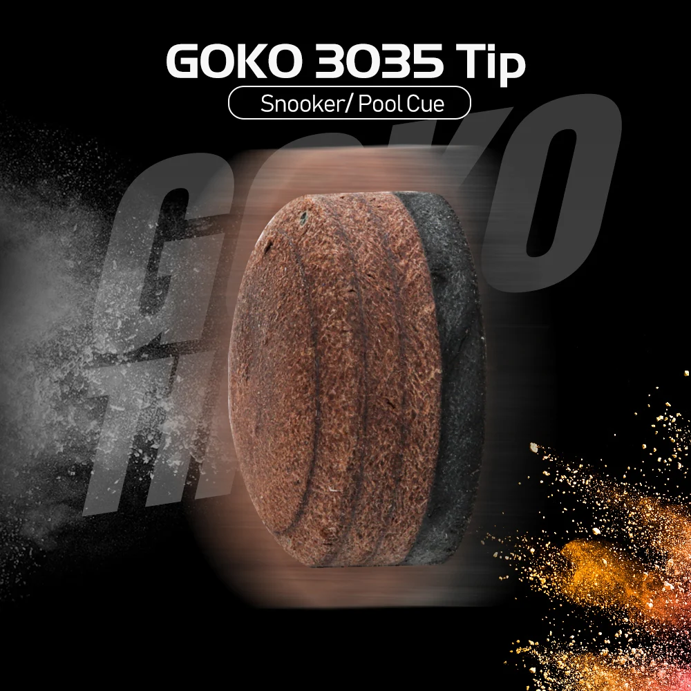 

GOKO 3035 Tip SS Billiard Tip 13mm Tip Selected Pig Skin Multi-layered Tip for Snooker Pool Cue Billiard Accessories