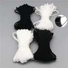 Лента эластичная плоская черная, 50 ярдов, 3 мм, 5 мм, белая, черная, круглая, для масок, одежды, аксессуары для шитья сделай сам