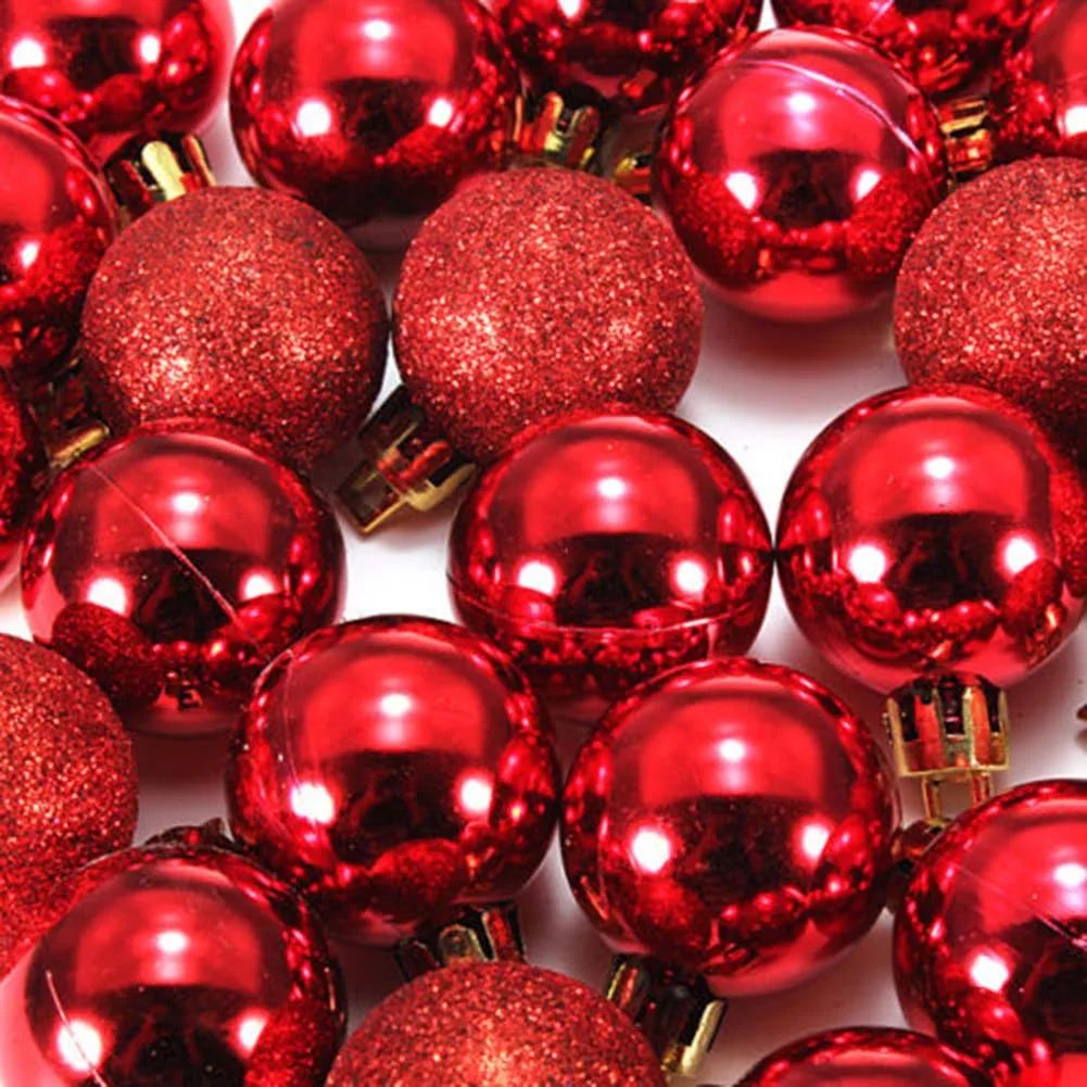

24Pcs 3cm Plastic Christmas Tree Balls Baubles Home Party Hanging Ornaments