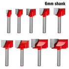 6 мм хвостовик чистящее дно Гравировальный фрезерный станок карбидные фрезы для древесины фрезы деревообрабатывающий фрезерный станок для обработки поверхности