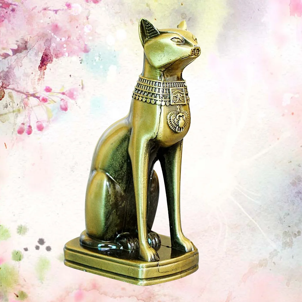 

Гальванизированная винтажная подвеска в виде египетского кота, настольное украшение для дома и офиса (бронза)
