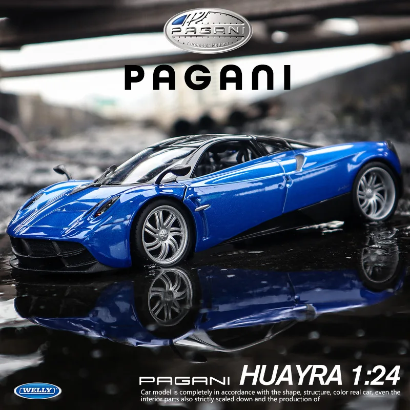 Welly 1:24 Pagani синий автомобильный брелок для автомобильных ключей имитационная