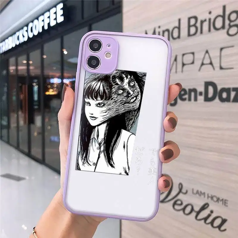 

Junji Ito Tees Horror Anime Phone Cases Matte Transparent For iPhone 12 Mini 11 Pro XR XS Max 7 8 Plus