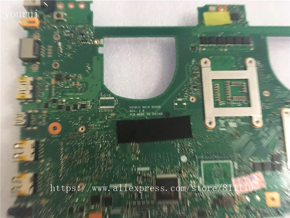 

Yourui ASUS N550JV Laptopmotherboard REV 2,0 i7-4700HQ