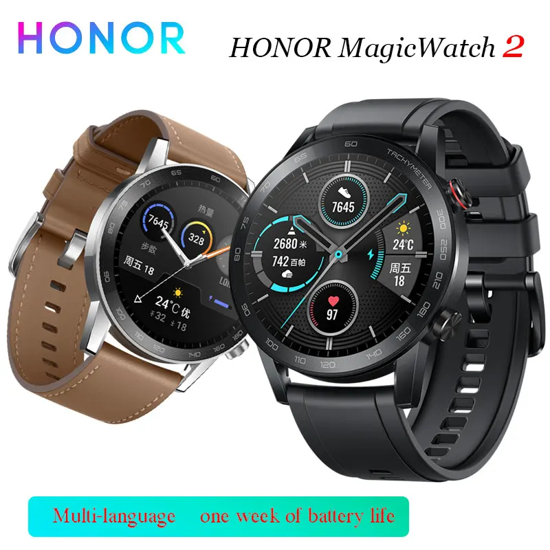 Предпродажа HONOR MagicWatch 2 46 мм смарт спортивные часы Двойной режим 5,1 Bluetooth Вызов независимое воспроизведение музыки 14 дней