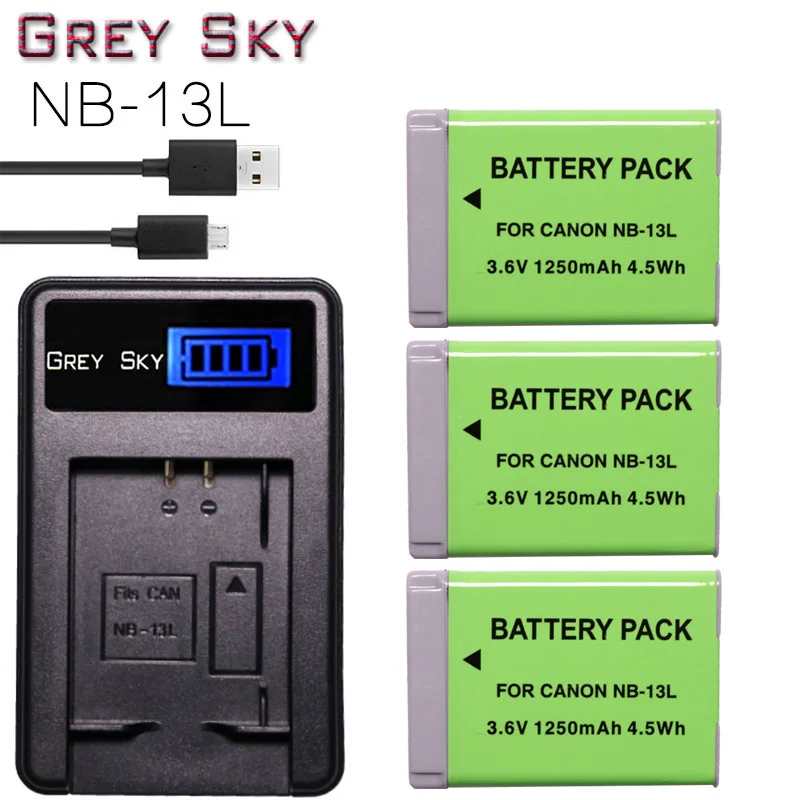 Аккумулятор NB-13L NB 13L NB13L + зарядное устройство USB с ЖК-дисплеем для Canon PowerShot G5X G7X G9X G7