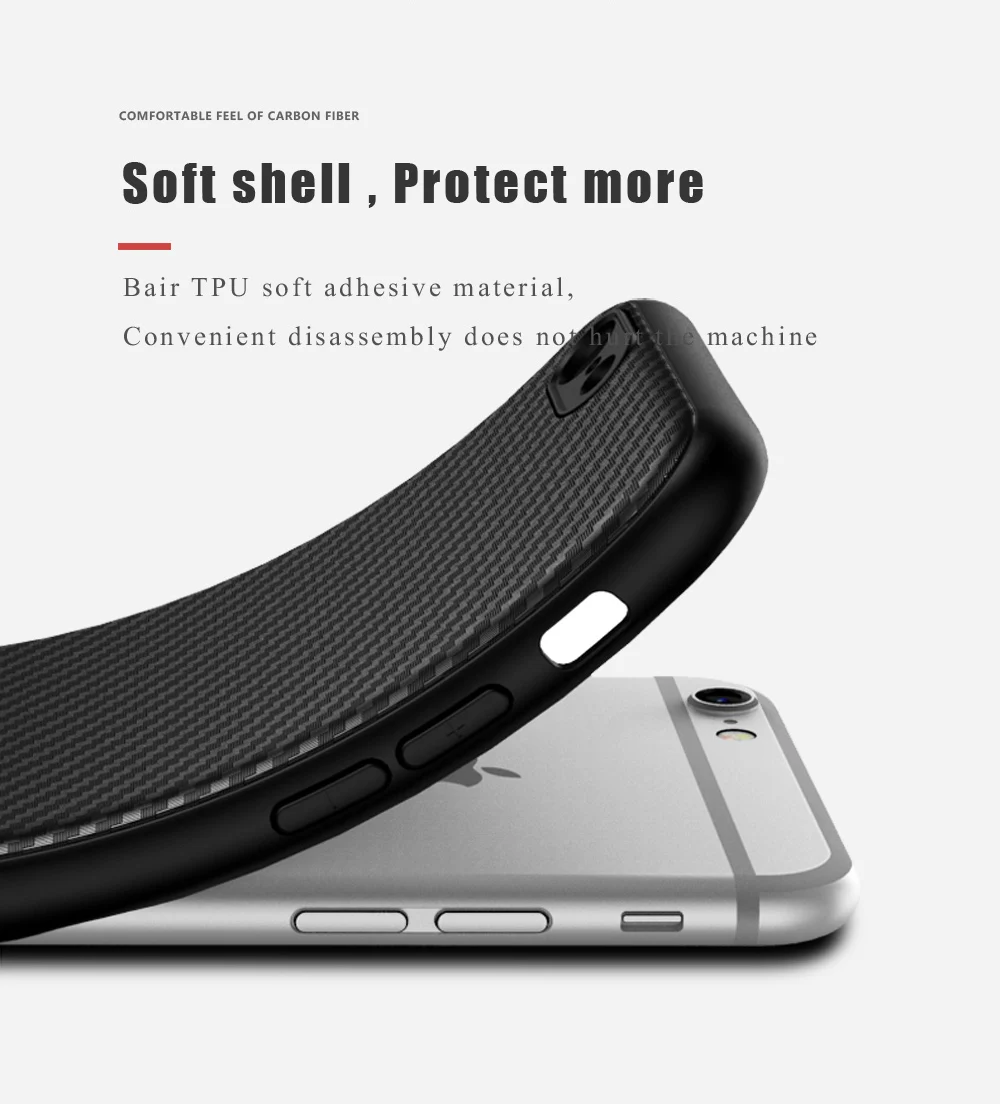 Чехол для iphone 6 из углеродного волокна ударопрочный чехол телефона флип-кейс