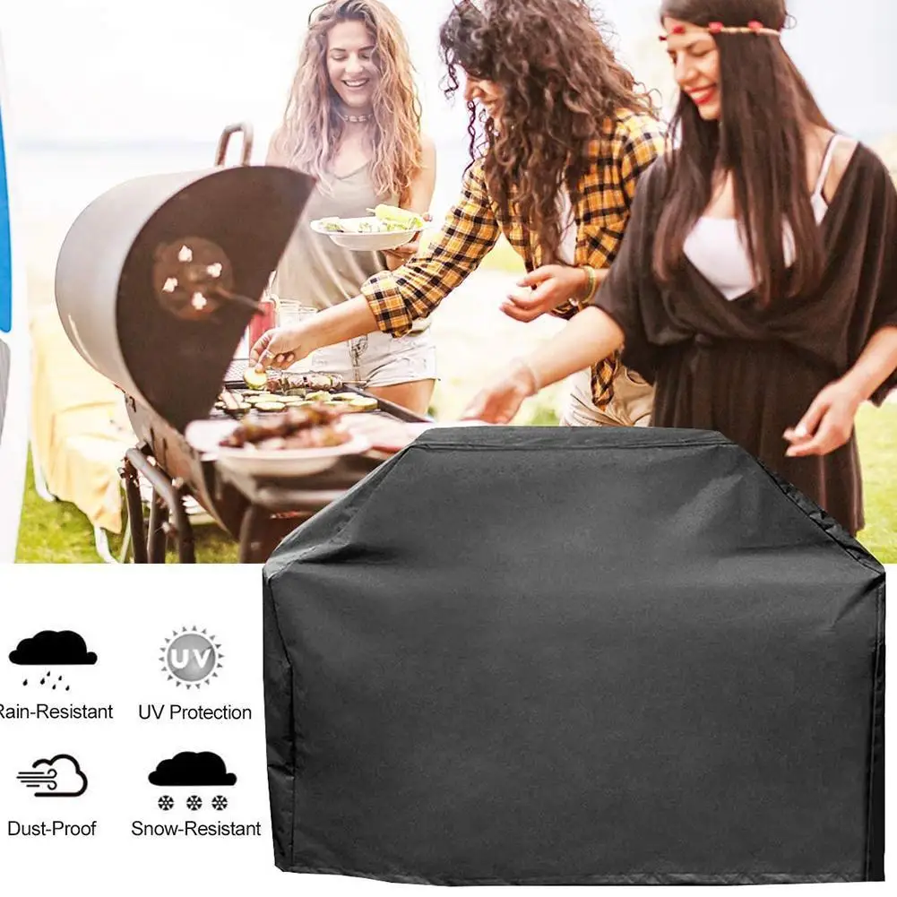 

BBQ Cover Anti-Dust Waterproof Outdoor Grill Cover Rain Protective Barbecue Cover Round BBQ Accessory