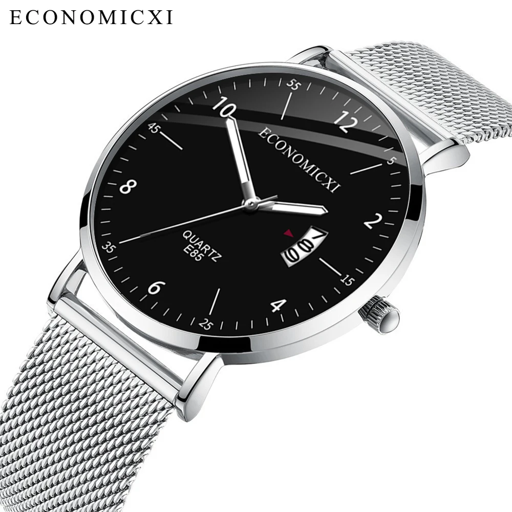 Кварцевые мужские часы для молодых людей модные простые Роскошные наручные с
