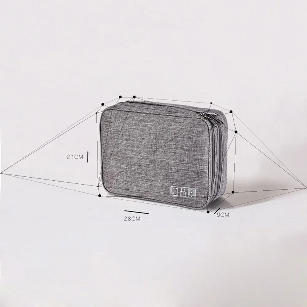 3 слоя Портативный сумки для хранения Зарядное устройство передачи данных кабель