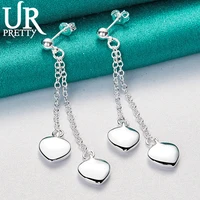urpretty 925 sterling silver four love hearts drop earring for women party wedding engagement jewelry christmas gift
