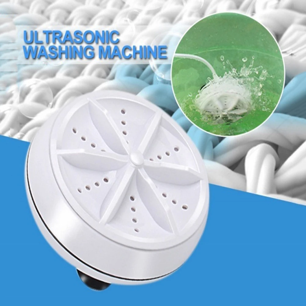 

2 in 1 Ultrasonic Turbo Washing Machine Portable Travel Washer Air Bubble Rotating Mini Ultrasonic Washing Machine USB Powered