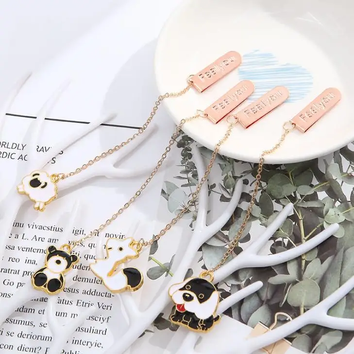 1 шт. каваи животные мишка собака овца белка металлическая подвеска вкладка книга