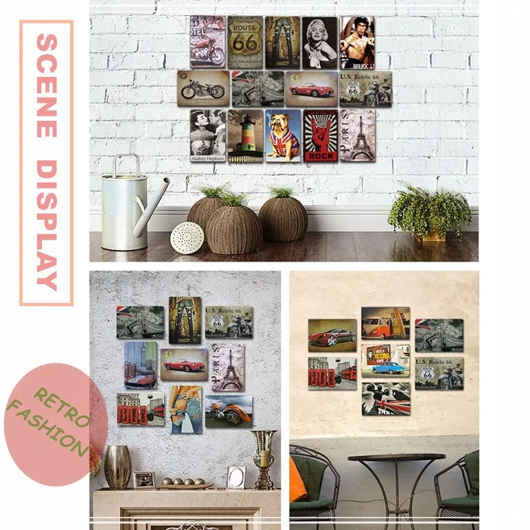 

Sport Car Wall Decor Metal Signs Vintage Craft Tin Sign Retro Metal