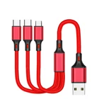 Кабель Micro USB 3 в 1 для iPhone 8, X, 7, 6, 6S Plus, iOS 10, 9, 8, Samsung, USB-кабель для быстрой зарядки, шнур 0,3 м