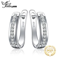 jewelrypalace channel eternity 925 sterling silver cubic zirconia hoop earrings for women fashion wedding bridal huggie earrings