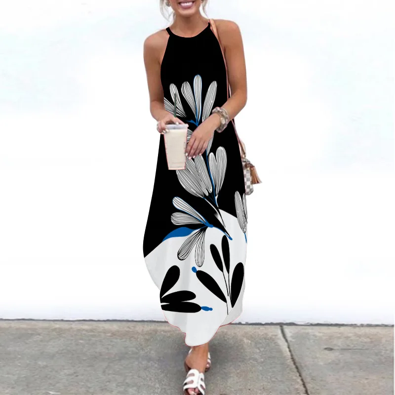 

2021 Women's new summer long dress plus size casual sexy short sleeve sleeveless dress o-neck party dress Beach dress dresses