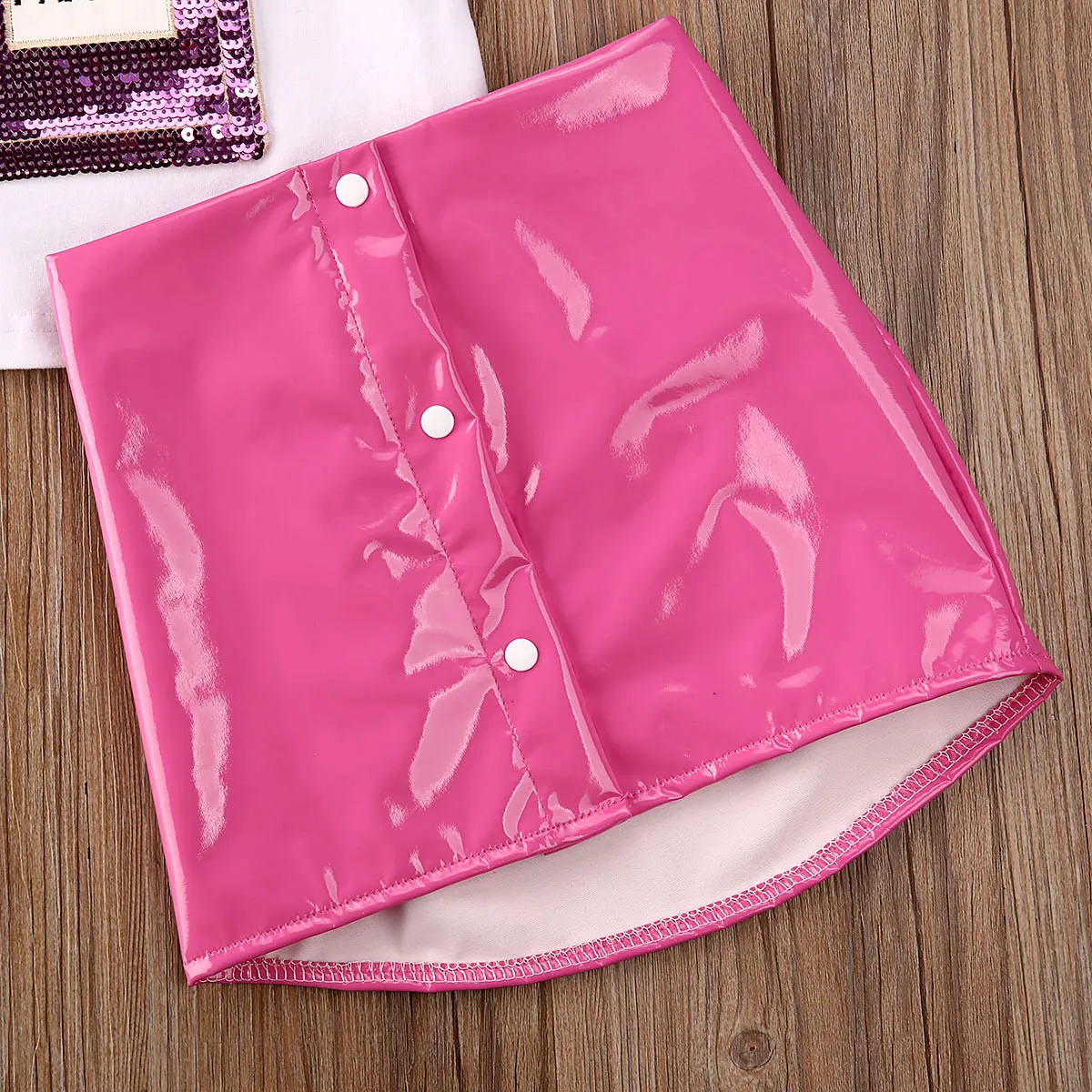 Футболка и кожаная юбка для маленьких девочек с 3D духами цветами летний наряд из 2