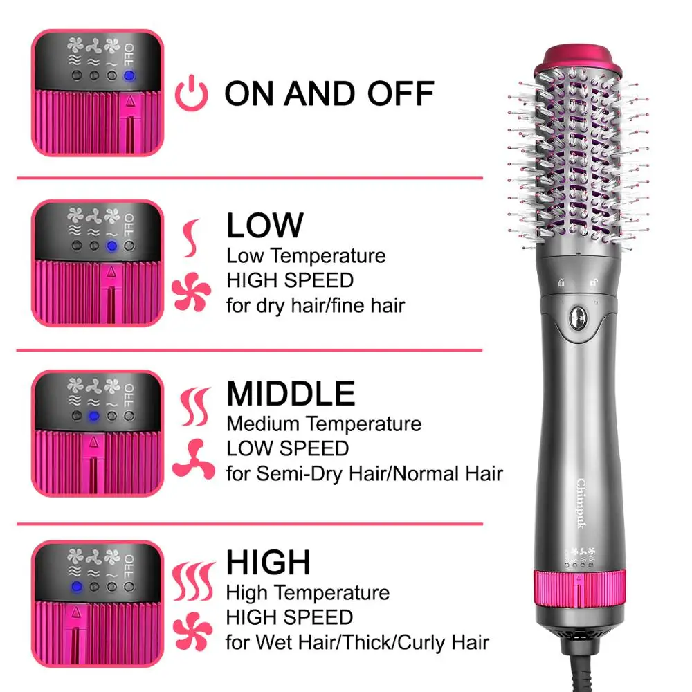 

Multifunction Hair Dryer 3 In 1 One Step Hot Air Brush Hair Straightener Comb Curling Brush Hair Styling Tools Hair Dryer Brush