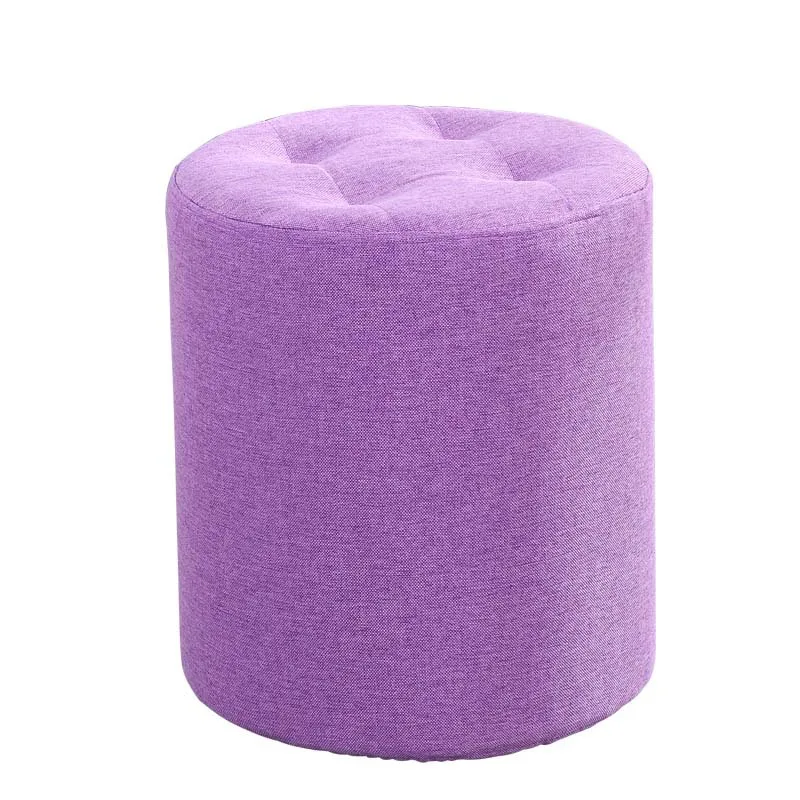 Круглая табуретка из цельного дерева и губчатой ткани мебель для гостиной