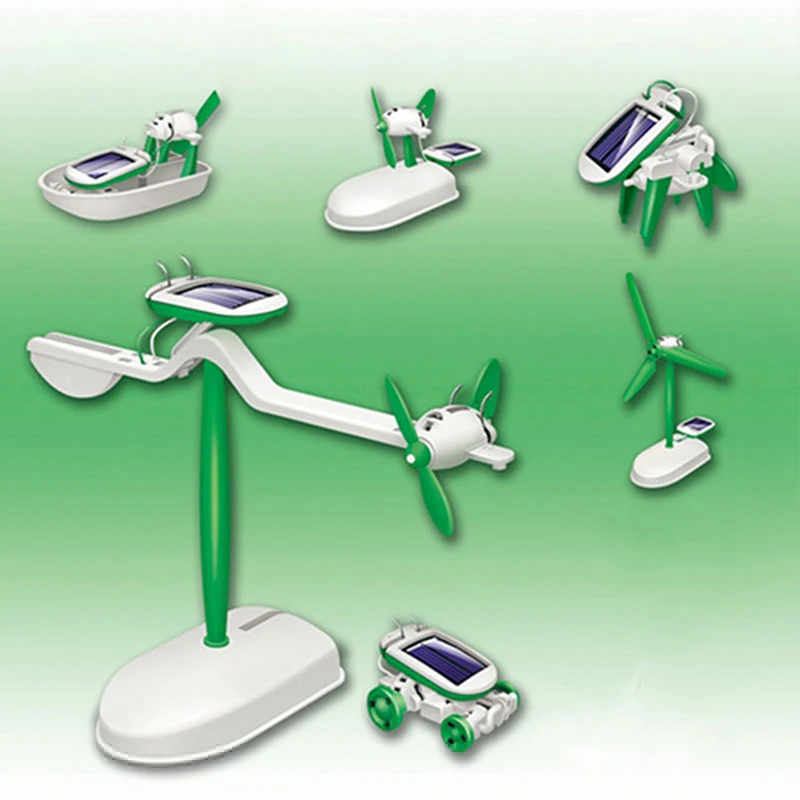 Модель робота на солнечной батарее 6 в 1 научные игрушки для детей самолёт сделай