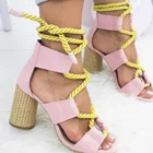 2021 женские сандалии с перекрестными ремешками летние туфли женские сандалии-гладиаторы с открытым носком на высоком толстом каблуке Большие размеры 43 WSH3382