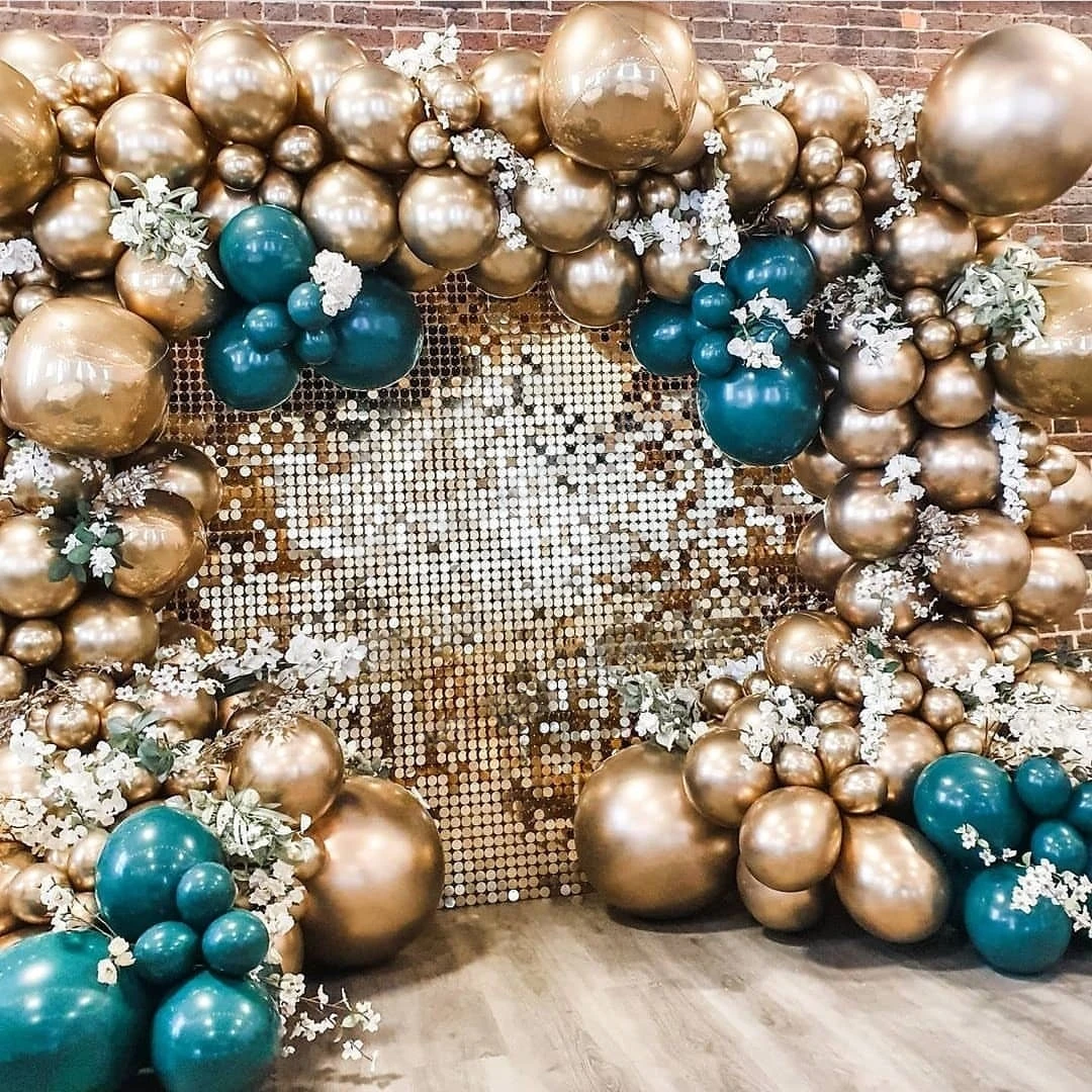 

143pcs Double Water Blue and Black Balloon Arch Wreath Set Party Birthday Wedding Decorations Party Supplies Decoration