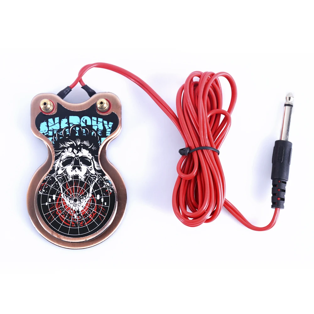 

Professional Skull Tattoo Foot Pedal Copper Foot Switch Controller With Cable For Tattoo Machine Power Supply+1.8M line clip