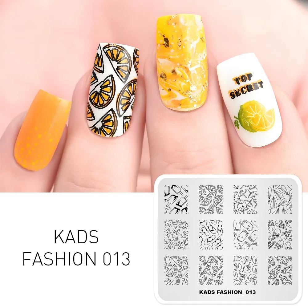 Fashion 013 KADS шаблон для дизайна ногтей 63 дизайна модная серия Различные стили больше вариантов шаблон для штамповки ногтей пластины для дизайна ногтей трафареты - Цвет: Fashion 013