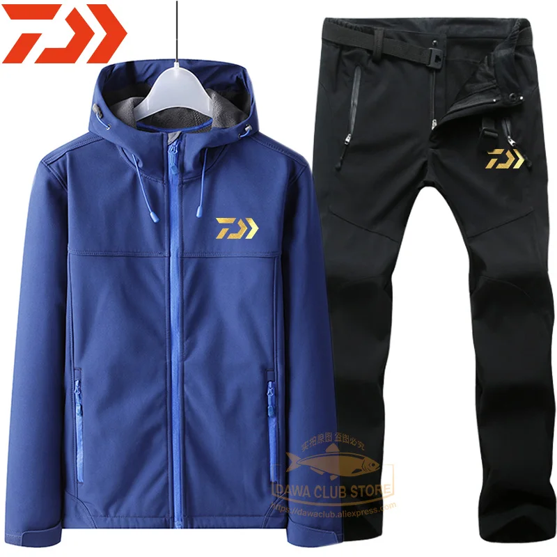 

2021 Dawa Fishing Jacket Outdoor Hiking Waterproof Fishing Hoodie Men DAIWA Fishing Pants Winter Warm Windbreak Fishing Clothes