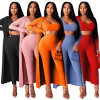 3 piece set women three pieces sets summer clothes home suit clothing women solid color tank top 2021 fashion sports robe club