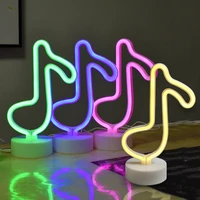 creative led music shape neon night light battery power usb table night lamp for kids rooms bedroom party decoration