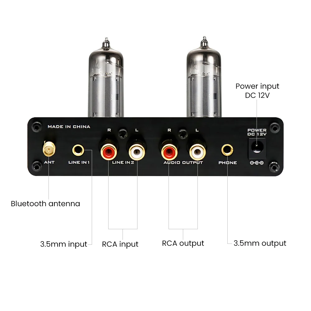 FX-Audio DP-02 Mini Hi-Fi предусилитель 6K4 Tube Bluetooth Аудио Стерео с дистанционным управлением