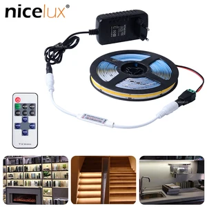 Светодиодная лента с монолитным блоком светодиодов, 12 В постоянного тока, 11 клавиш, пульт дистанционного управления с регулируемой яркостью, набор светодиодных лент высокой плотности, гибкая светодиодная лента 480 светодиодовм, COB лампа