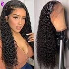 Jerry кудрявые человеческие волосы на фронте, парики монгольские, 30 дюймов, кудрявые человеческие волосы, парик Remy 150%, 4x4, кудрявые волосы, парики из человеческих волос