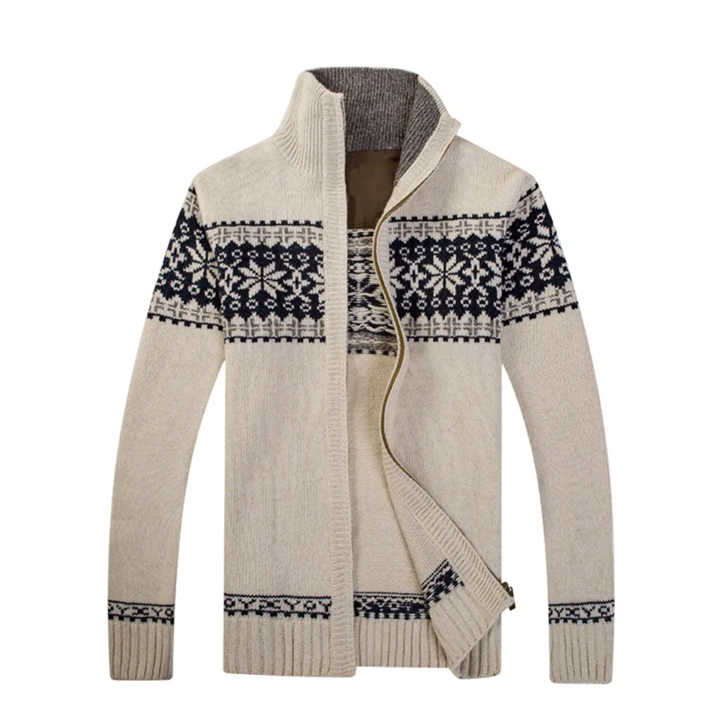 2019 осенний повседневный мужской свитер с принтом тонкий прилегающий вязаный