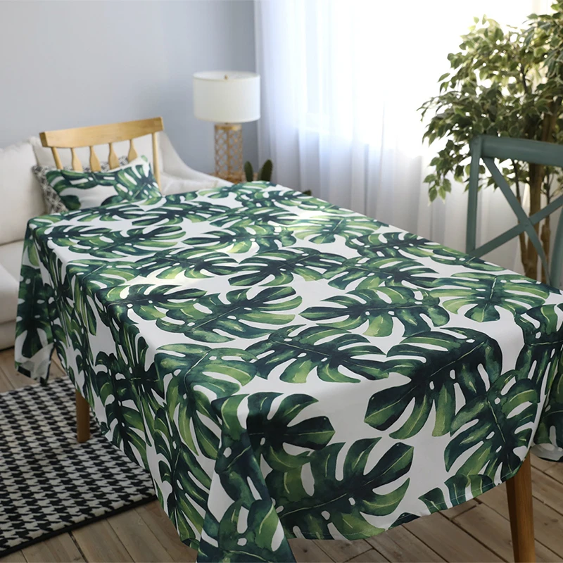 

forest tablecloth rectangle table cloth cotton table cover decorations for home Desktop hotel tea leaves dining table cloths