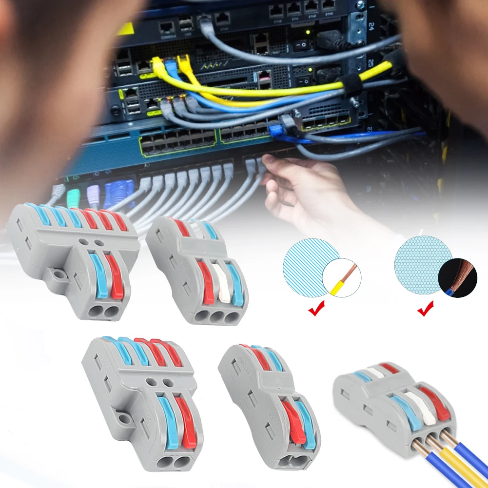 

Lever Wire Conncetor Splicing Wire Conductor Connectors 2/3/4/6 Way Push-in Terminal Block Fast Cable Connector for 28-12AWG