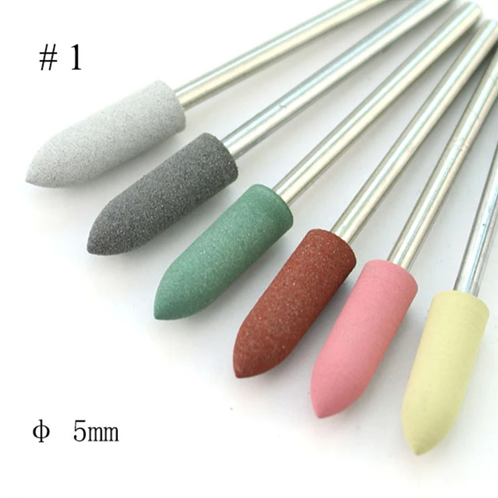 Набор вращающихся фрез для ногтей 6 шт. набор разных цветов чистки кутикулы и