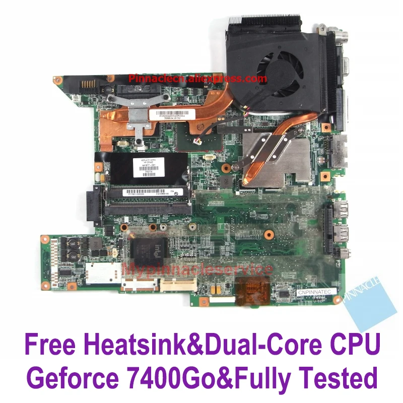 Материнская плата с радиатором для HP Pavilion DV6000 DA0AT6MB8E2 вместо 433280-001, 443774-001, 443775-001.