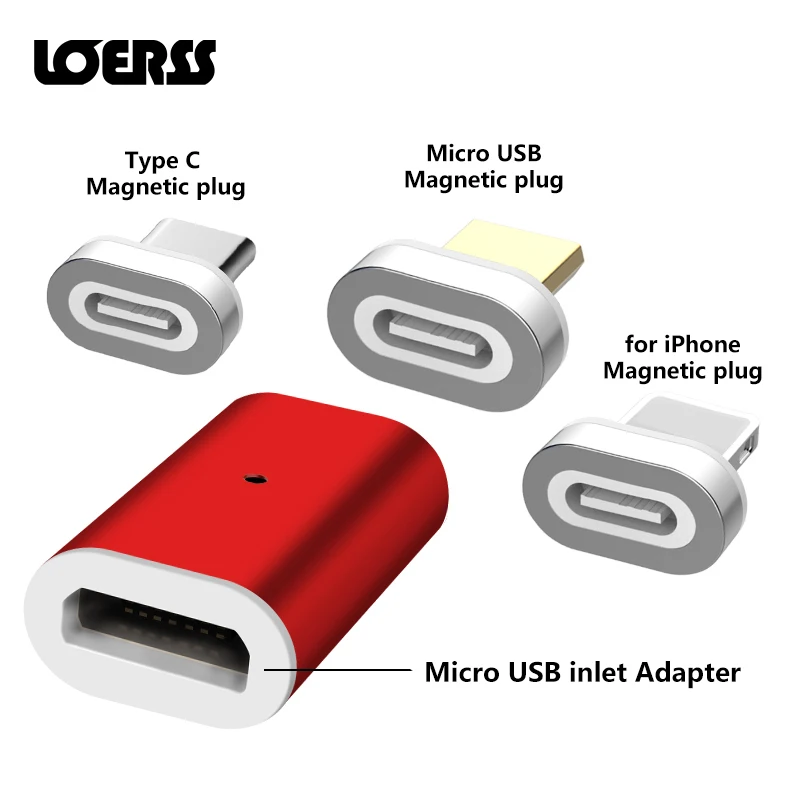 Магнитные адаптеры с Micro USB на Type C конвертер Microusb для iPhone Xiaomi Samsung Huawei соединитель