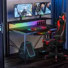 Цветная (RGB) светодиодный игровой стол для киберспорта компьютерный стол геймера столы из углеродного волокна игровой стол поставляется с подставка для монитора