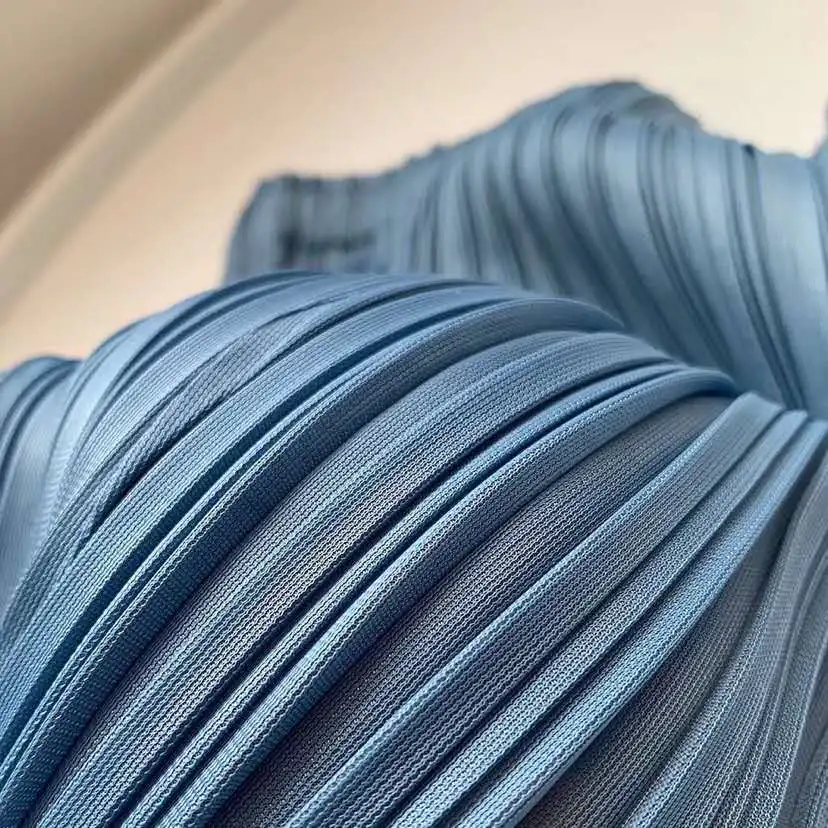 Женская плиссированная футболка Miyake летний свободный эластичный однотонный